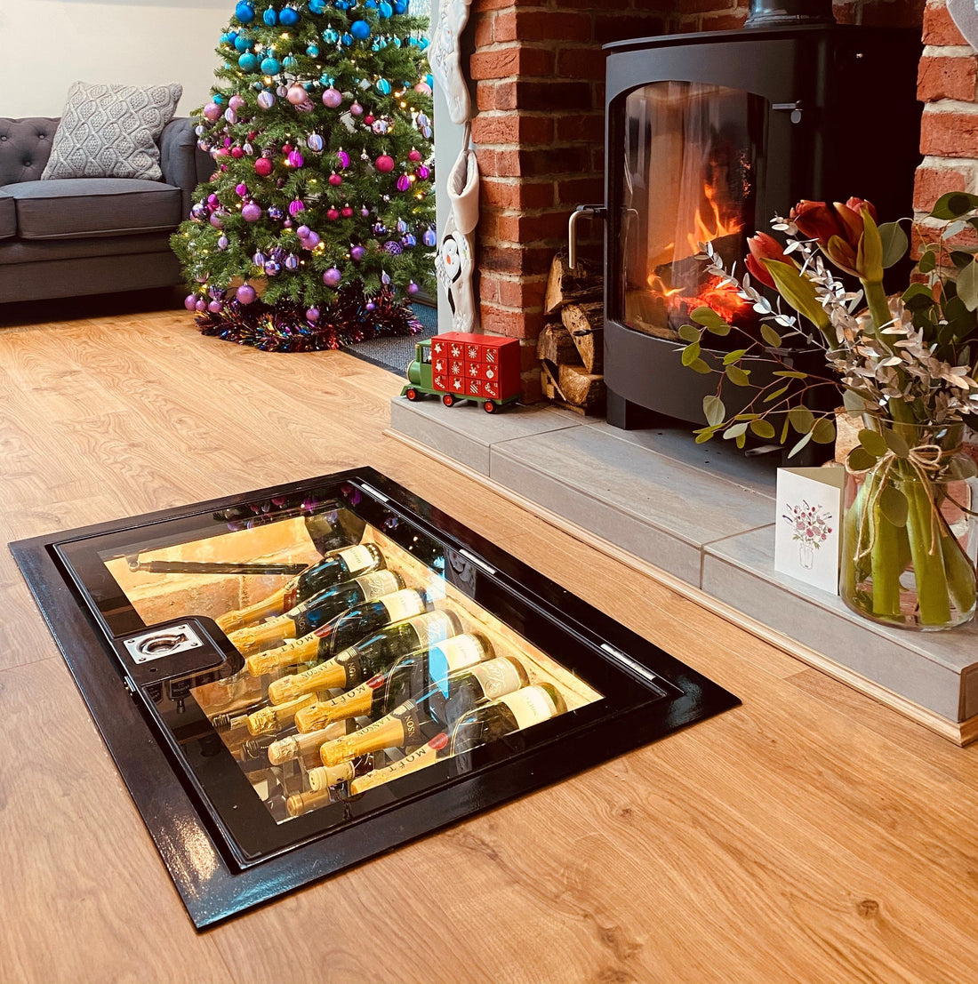 Wine Cellar Door installed over flooring