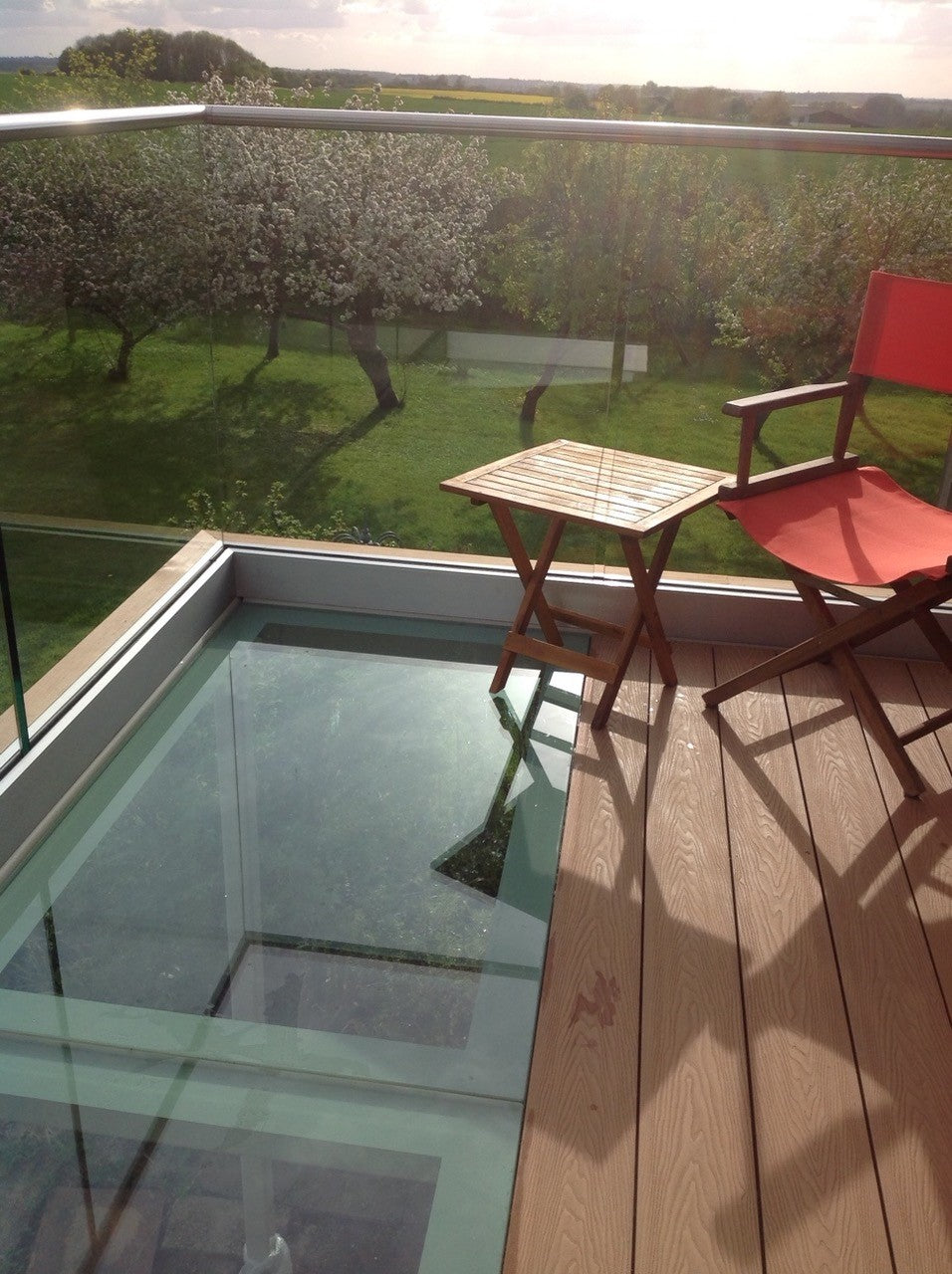 toughened and laminated floor glass in walkout balcony project