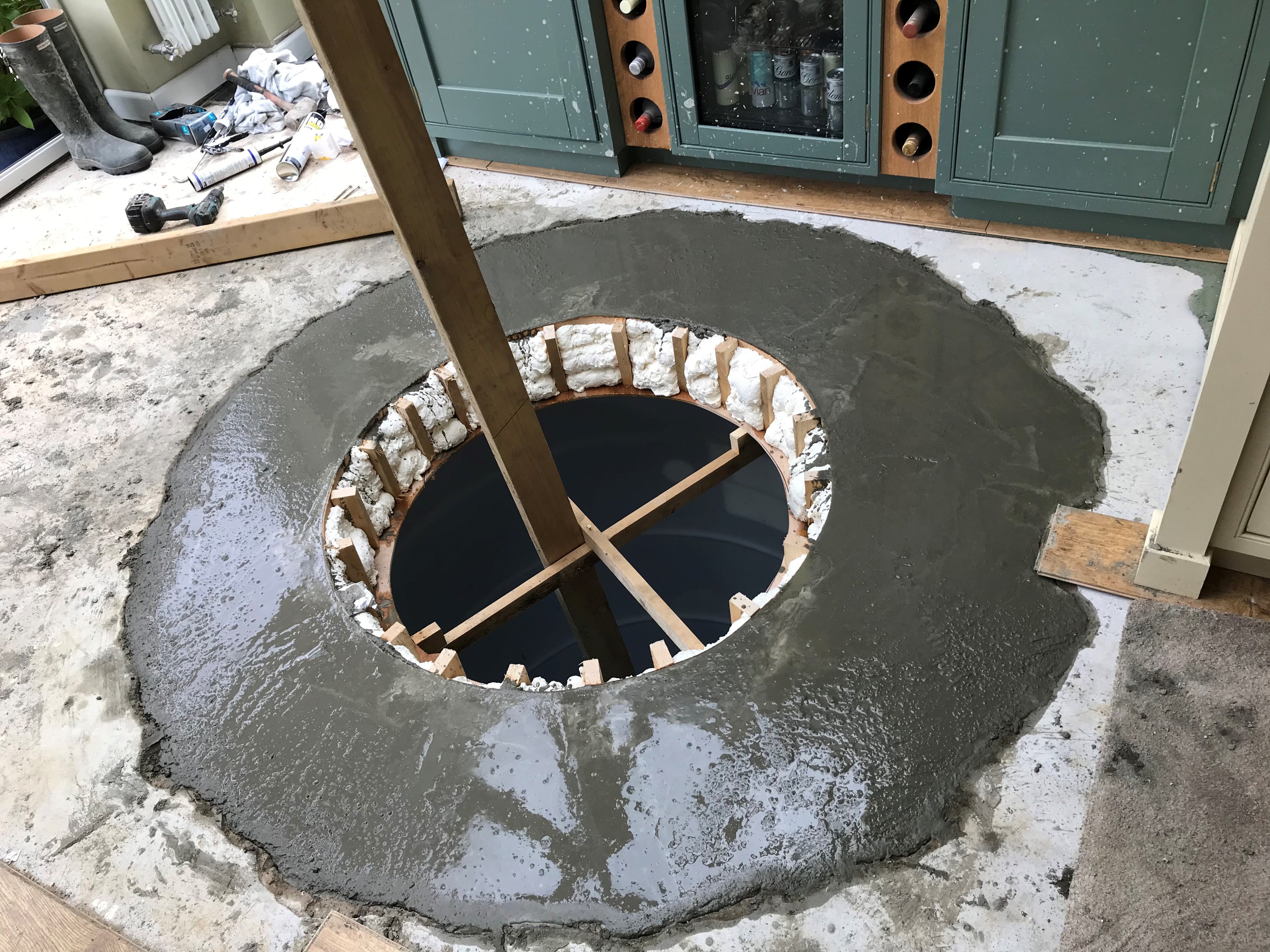 building a wine cellar and spiral staircase