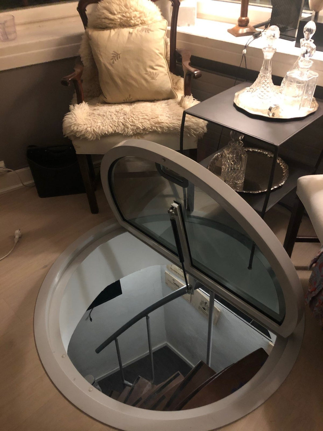 Spiral Wine Cellar Doors: Circular and Semi-Circular Glass Hatches