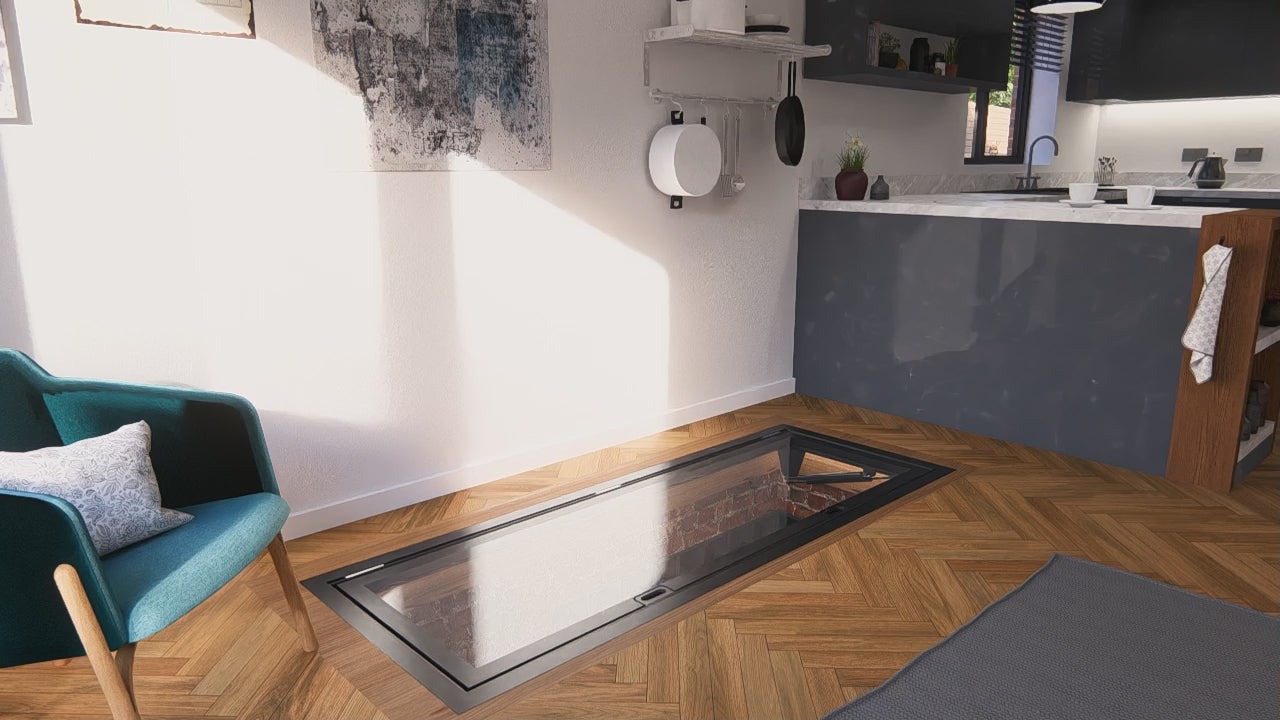 Load video: Watch Hinged Wine Cellar Door Open UK | Glass Floor Systems 2025